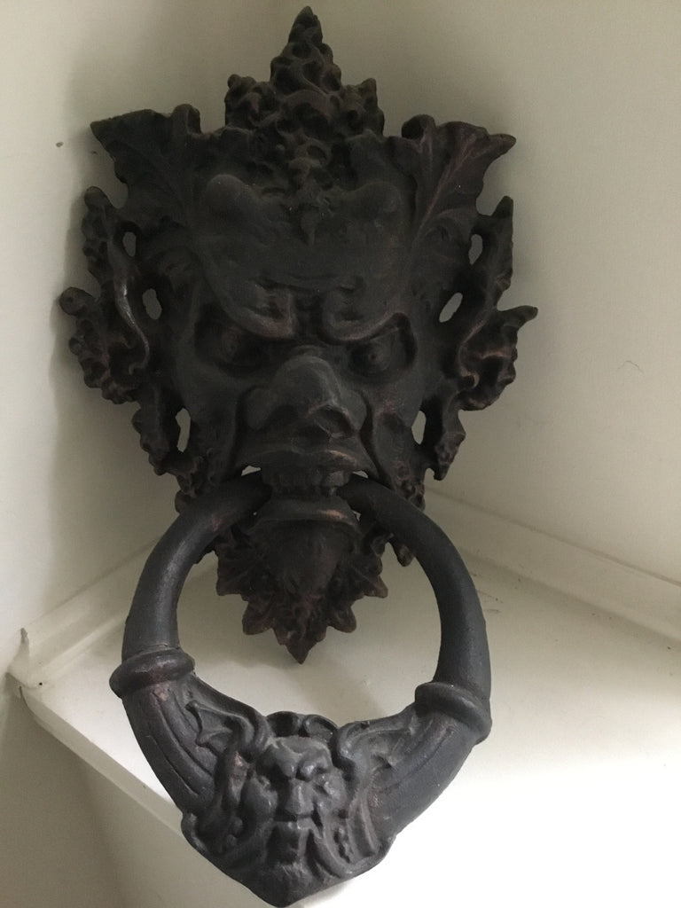 Black Cast Iron Demonic Door Knocker